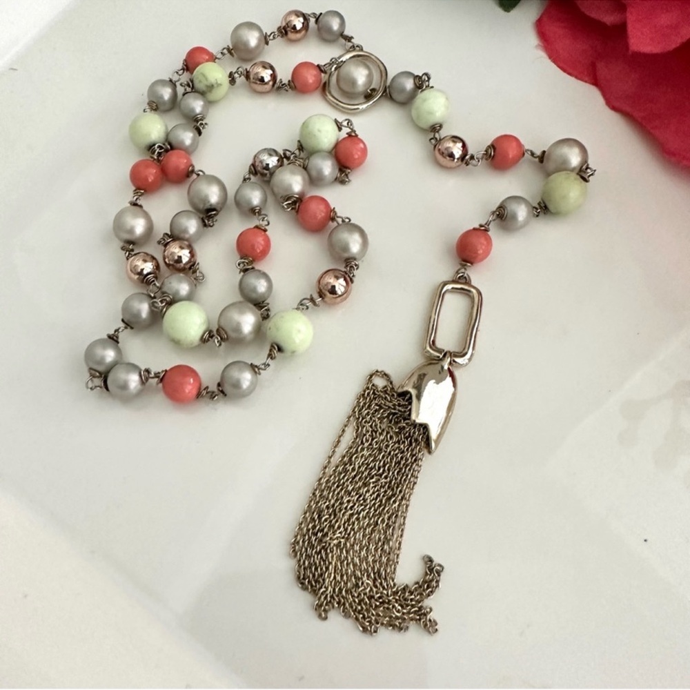 ALEXIS BITTAR Beaded Lariat Tassel Necklace - Picture 8 of 12